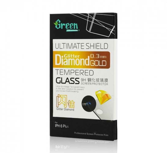 iPhone 6 / 6S | Glitter Diamond (Gold) Tempered Glass 0.3mm