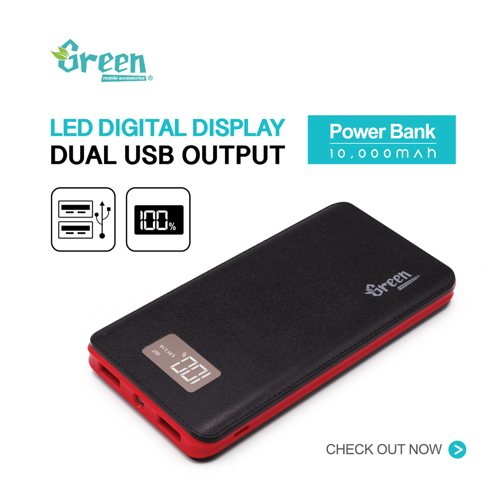 Digital Display 10,000mAh 2 USB Port | Power Bank GR-PBD100