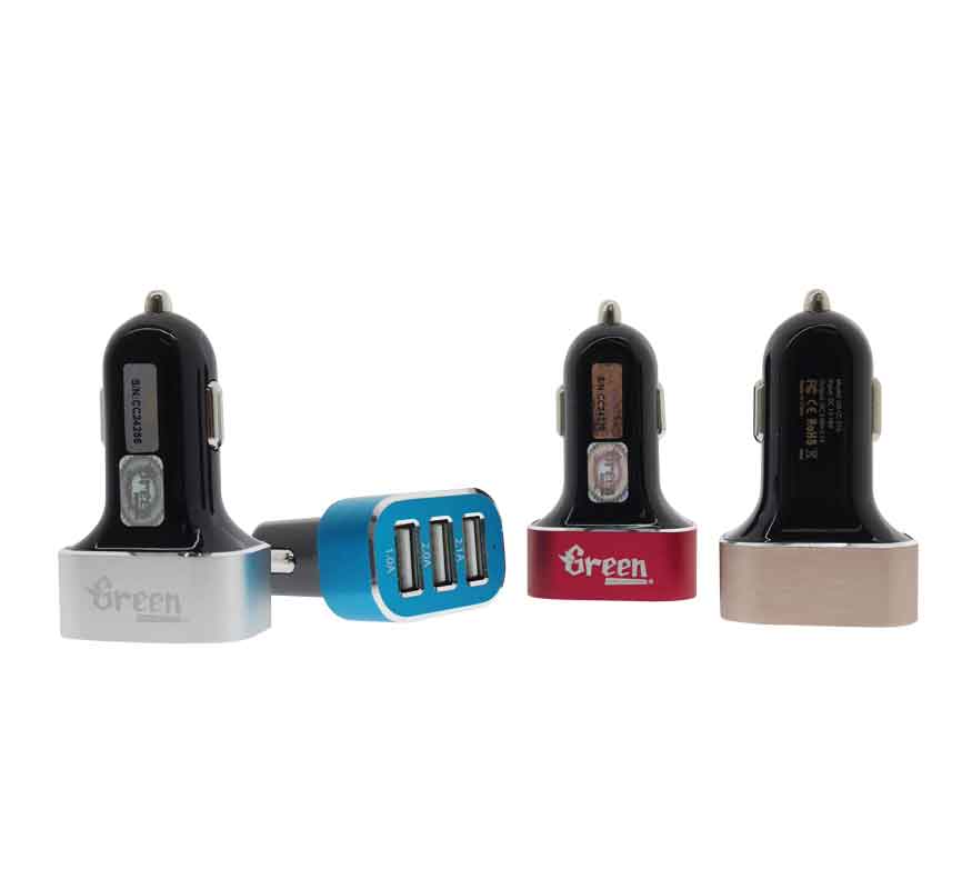 25.5W 3 USB Port 5.1A | Car Charger (Black) GR-CC-510