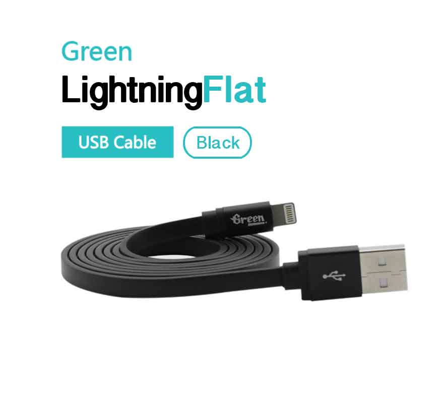 Flat Cord Lightning USB Cable | Rapid Charge & Sync Data FC1M-IP