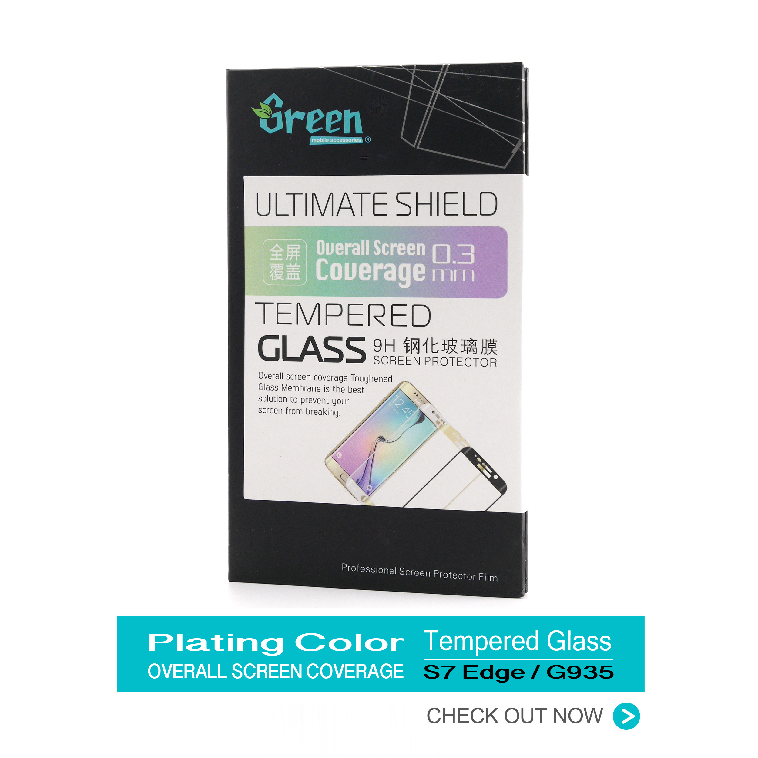 Samsung S7 Edge | Plating Color Overall Screen Coverage Tempered Glass 0.3mm