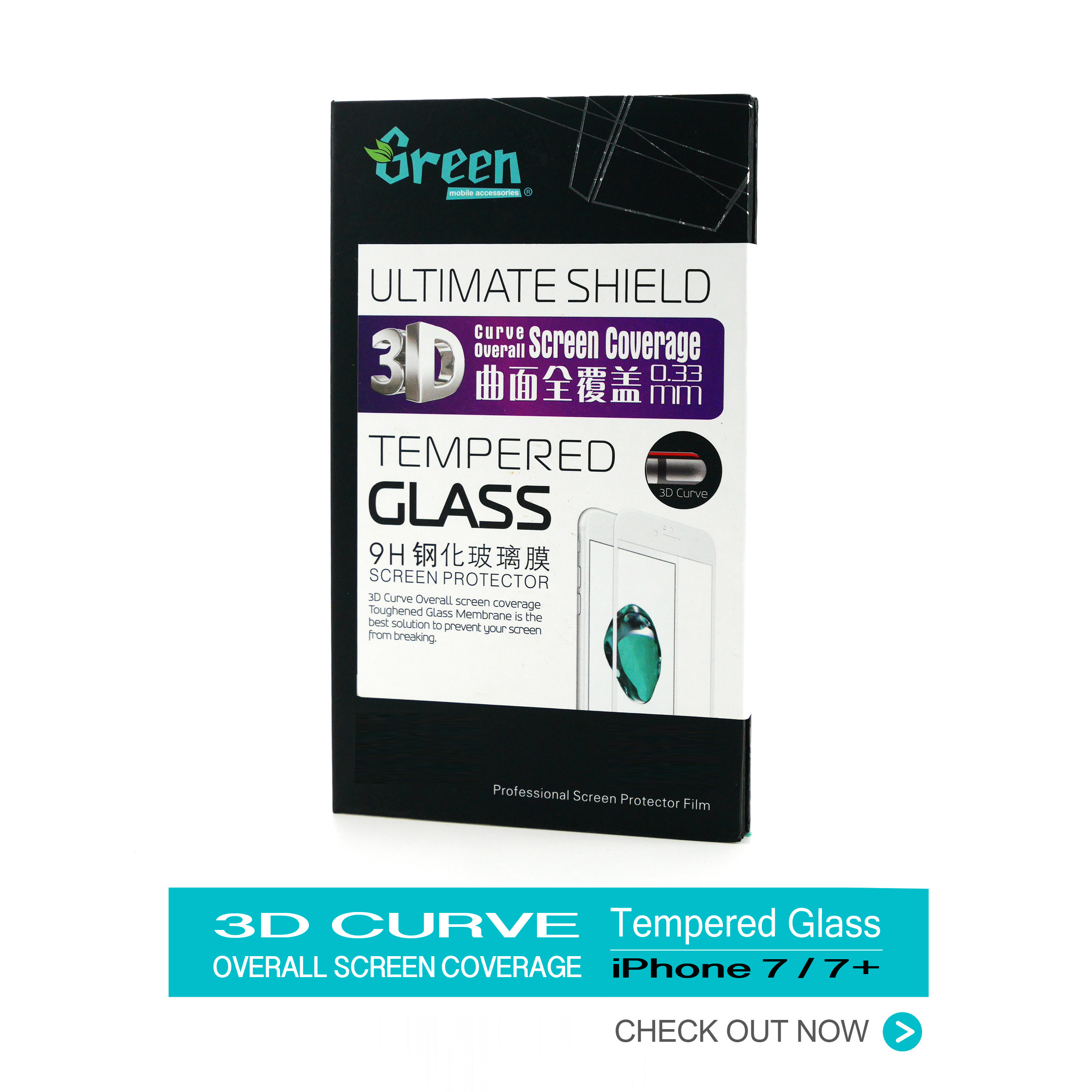 iPhone 7 / 7 Plus | 3D Curve Overall Screen Tempered Glass (White) 0.33mm