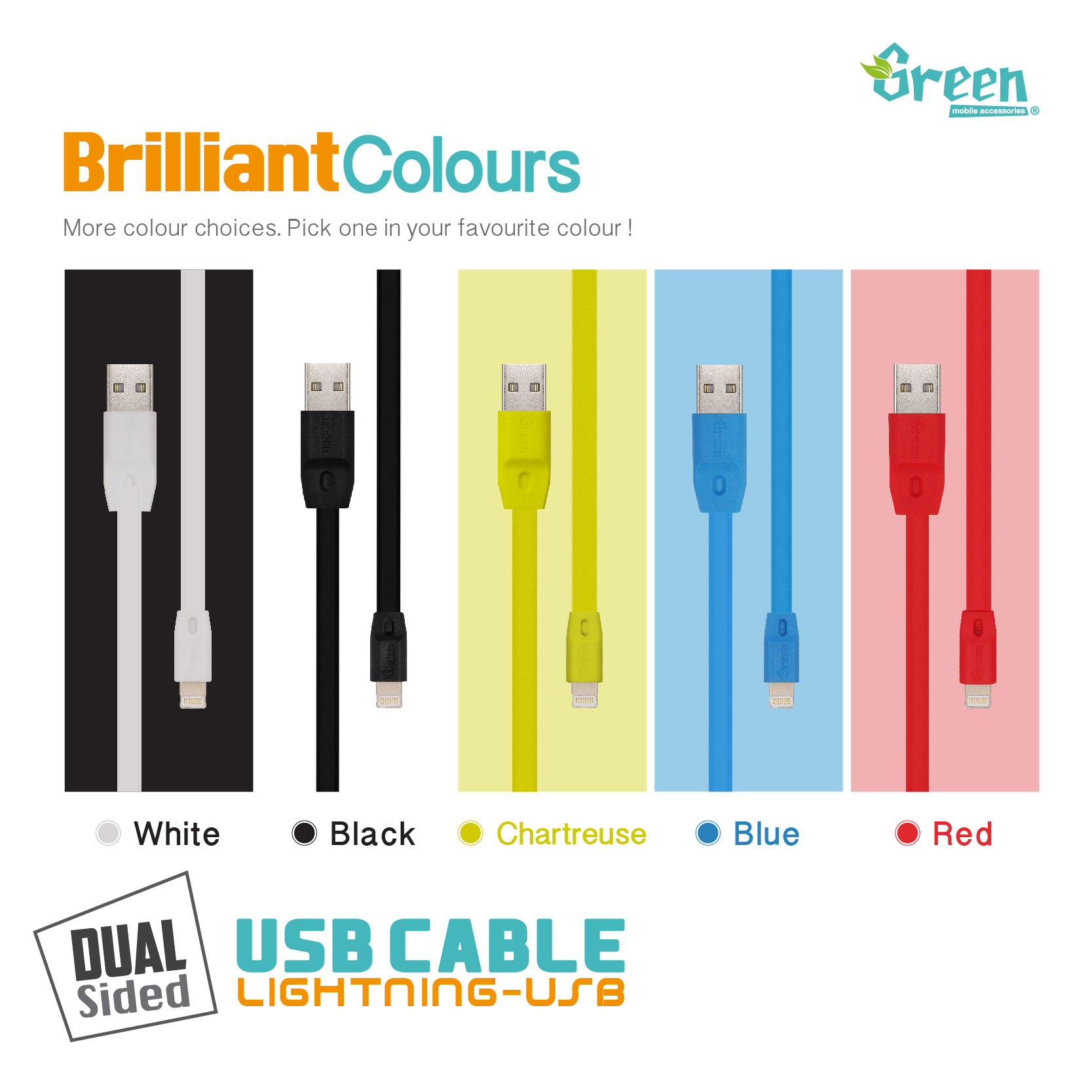 Flat lightning USB cable 20cm