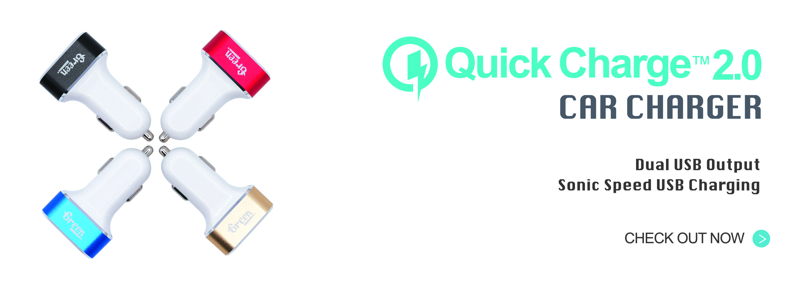 Quick Charge 2.0 30W 2 USB Port Car Charger